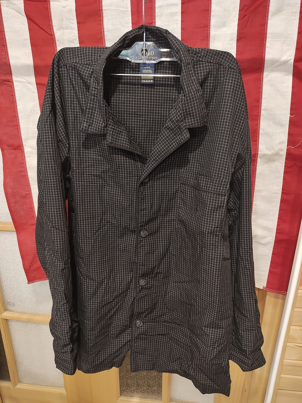 Ralph Lauren Style Vintage Black Windowpane Button-Down Shirt